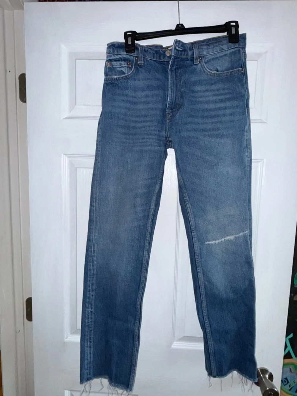 Free People We The Free Raw Hem Straight Leg Jean in Vintage Indigo Size 26 - Picture 1 of 4
